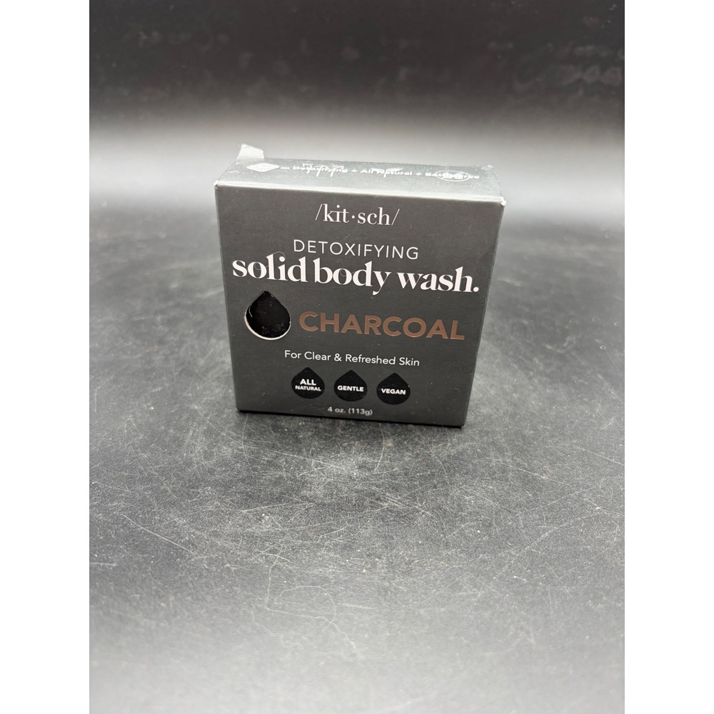 Kitsch Charcoal Solid Body Wash Bar Detoxifying Sage Mint 4oz New